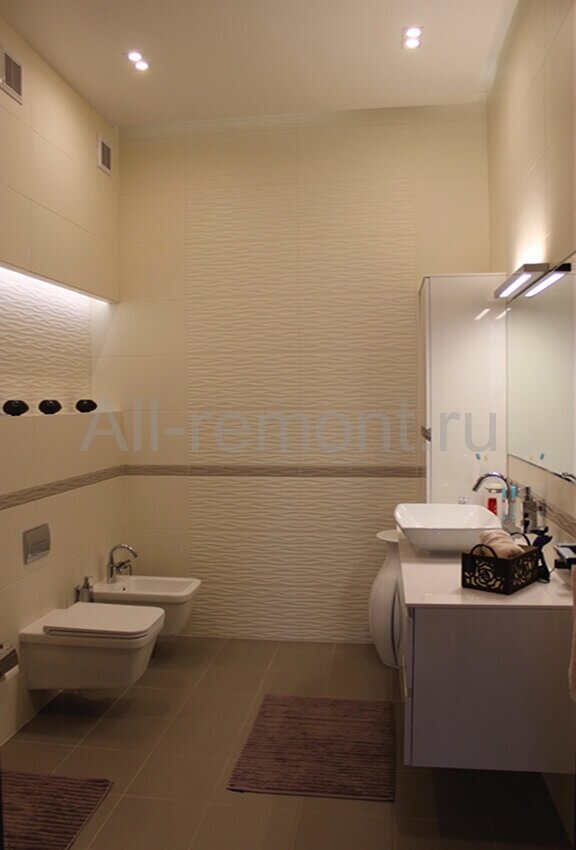 Ремонт квартиры в Ромашково - освещение ванной комнаты
